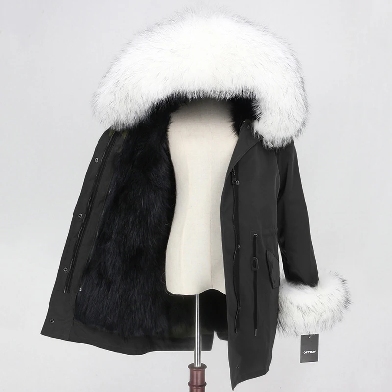 OFTBUY пальто с натуральным мехом енота, капюшон с манжетами, подкладка из лисьего меха, зимняя куртка, Женская длинная парка, водонепроницаемая верхняя одежда, новинка