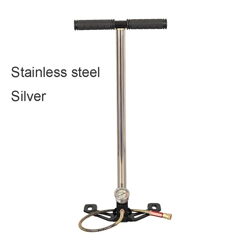 Silver Высокая Давление шин воздушный насос 300bar 30mpa 4500psi 3 этап ручной Pcp насос для Пневматические винтовки воздуха пистолет Пейнтбол, воздушный компрессор, насос для шин - Напряжение: Silver