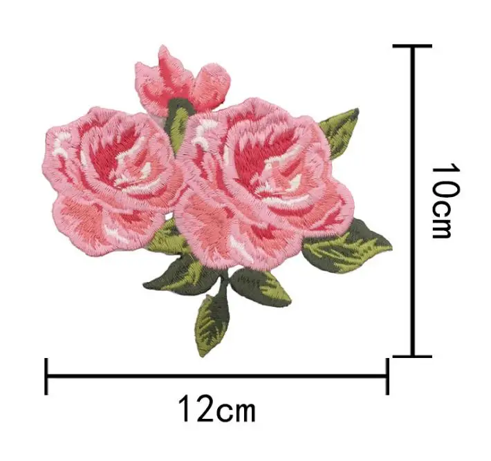 Вышивка в виде розовой розы 1 шт. пришивная Цветочная аппликация для вечернего