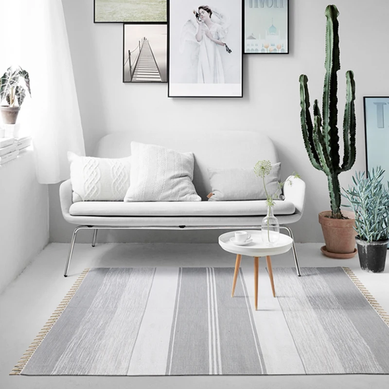 Ковер ручной работы klim из 100% хлопка с геометрическим рисунком в индийскую клетку