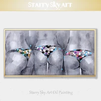 skilled artist pure hand painted high quality sexy ass oil painting on canvas modern wall art sexy bikini oil painting for decor