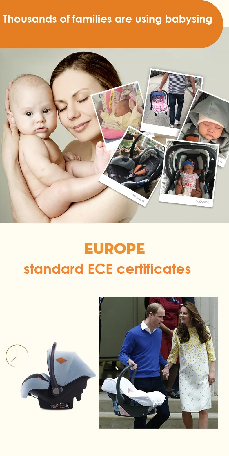 BABYSING для возраста от 0 до 12 месяцев handcarry безопасности корзина детское автокресло roacking стул люлька для новорожденных