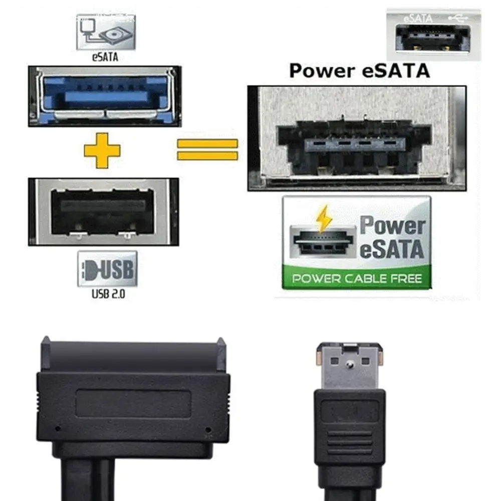 Esтап DUAL POWER OVER ESATA(5V + 12V) к SATA 15 7P 22 контактный кабель адаптера данных 2 5 &quot3 5&quot