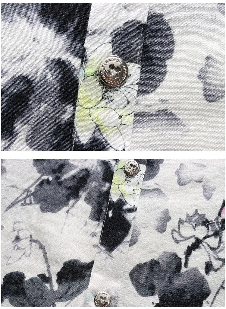 Бренд lotus рубашка с принтом Для мужчин Мода Цветочный узор CHEMISE Homme Англия Стиль