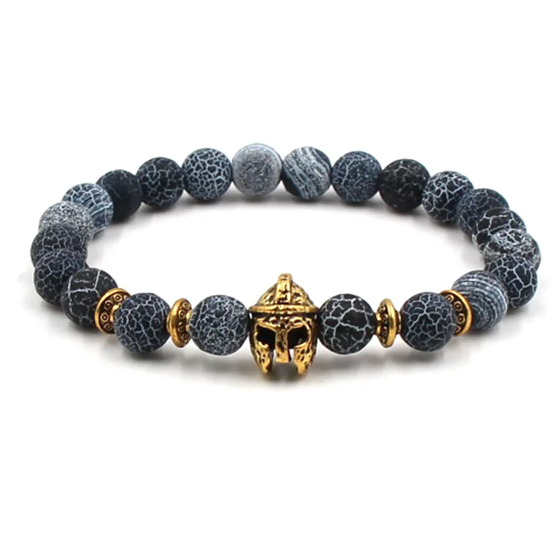 

HOBBORN Trendy Men Chakra Bracelets Handmade Matt Weathered Onxy Beads Owl Buddha Head Strand Women Elasticity Bracelet Jewelry