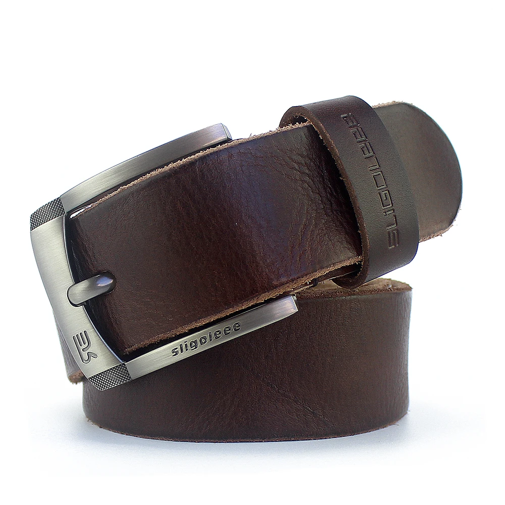 SLiGOLEEE классический разработан Пряжка Для мужчин ремень 100% натуральная Топ