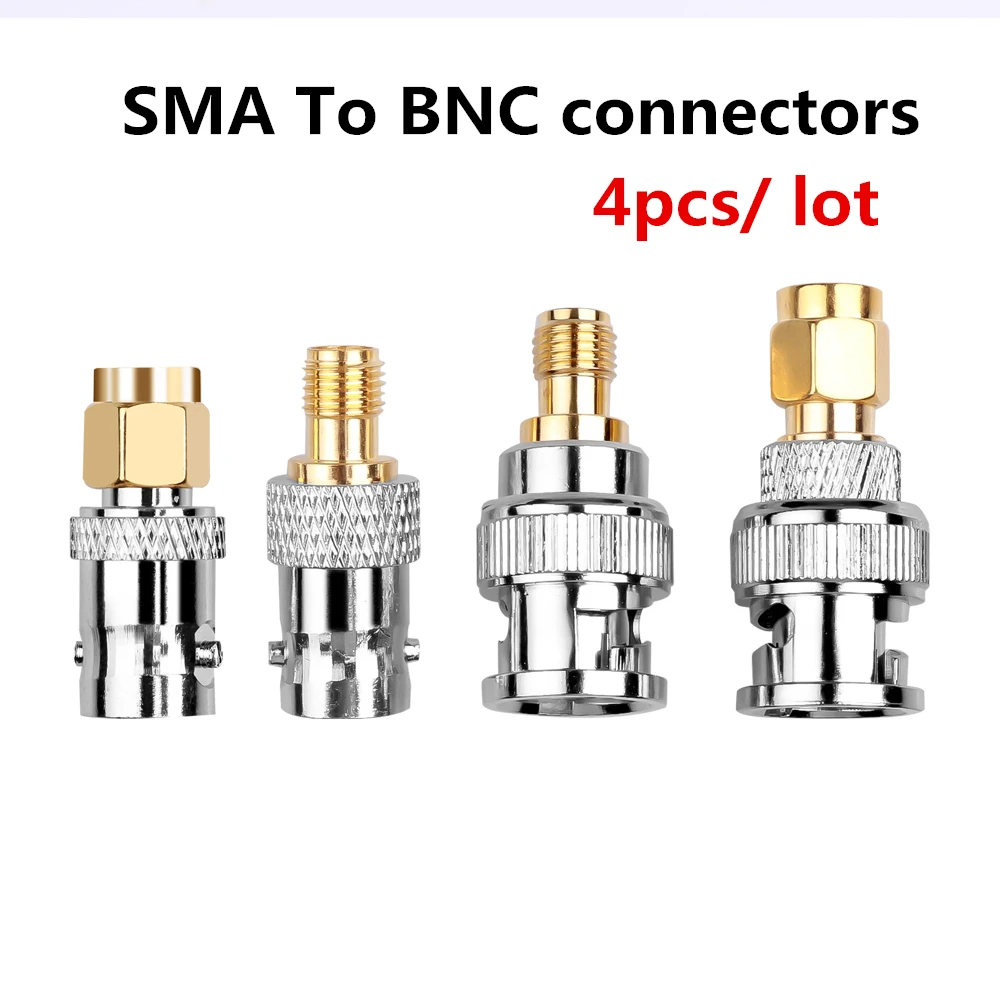 4 шт./лот разъемы BNC SMA Тип штекер разъем RF коннектор адаптер тестовый