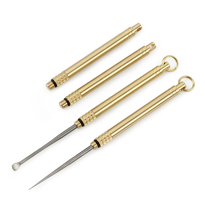 Зубочистка Все в одном портативная ложка из латуни и титанового сплава для