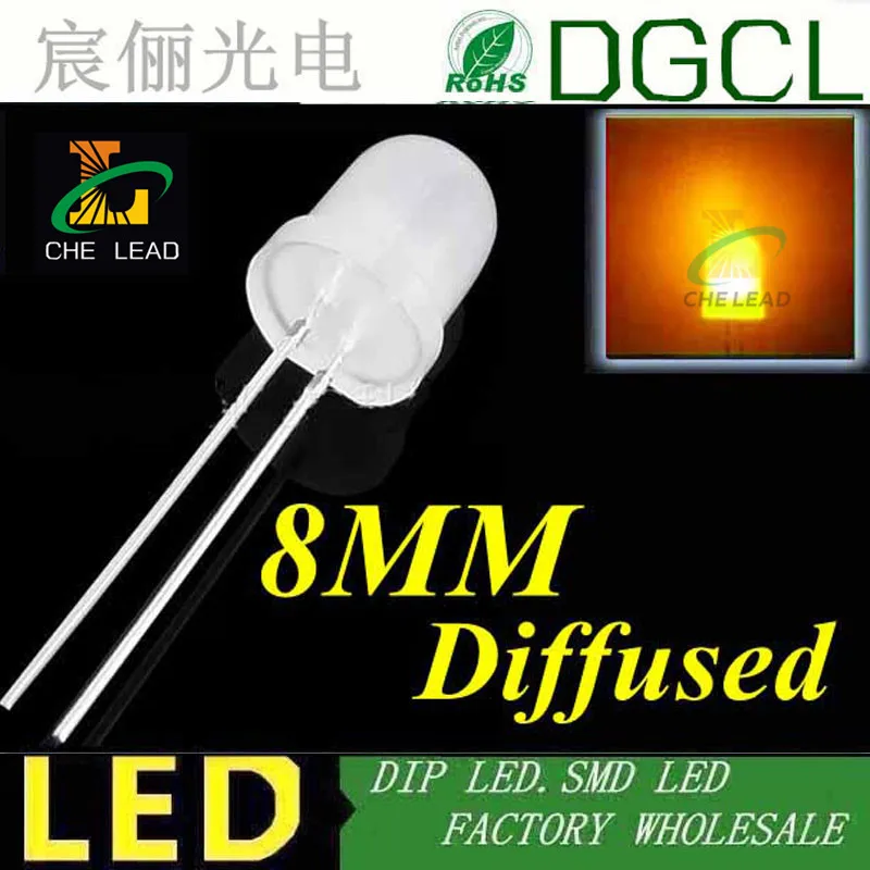 Розовый 8 мм диффузный Круглый dip led 600 610nm диод 3 0 5 V 20mA светодиодные лампы|led light panel