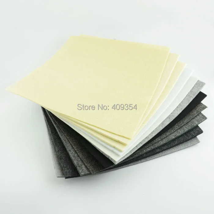 free shipping 11 PCS white black series 30CMX30CM 2MM 4MM 5MM thick Polyester felt fabric pack pre cut nonwoven DIY Craft Cloth|cloth diaper
