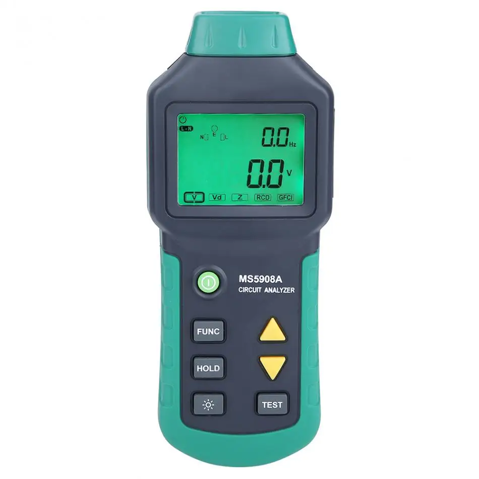 AC100-240V MASTECH MS5908A/MS5908C ЖК-анализатор цепи с напряжением GFCI RCD тестер США штекер ЕС опционально