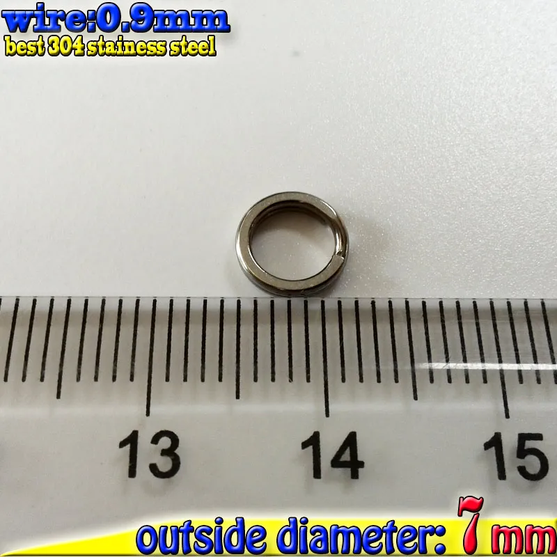 Рыболовные разделенные Кольца 0,9* OD7mm 60 шт./лот Высокое качество 304 нержавеющая сталь усиливают твердость