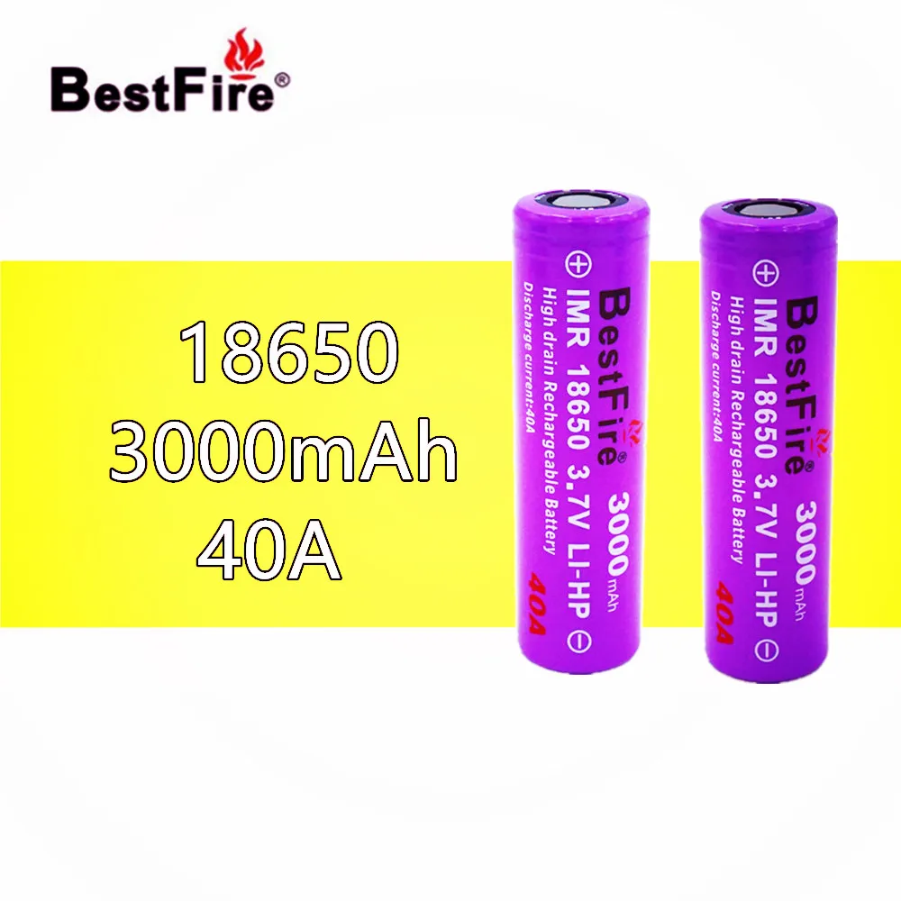 2 шт. Bestfire 18650 3 7 V 40A литий ионная аккумуляторная батарея 3000mAh для SMOK Alien I PRIV Box Mod Kit