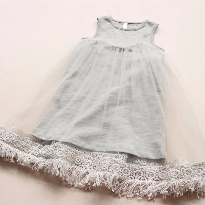 2018 новый летний волна узор Платье для маленьких девочек модное платье принцессы