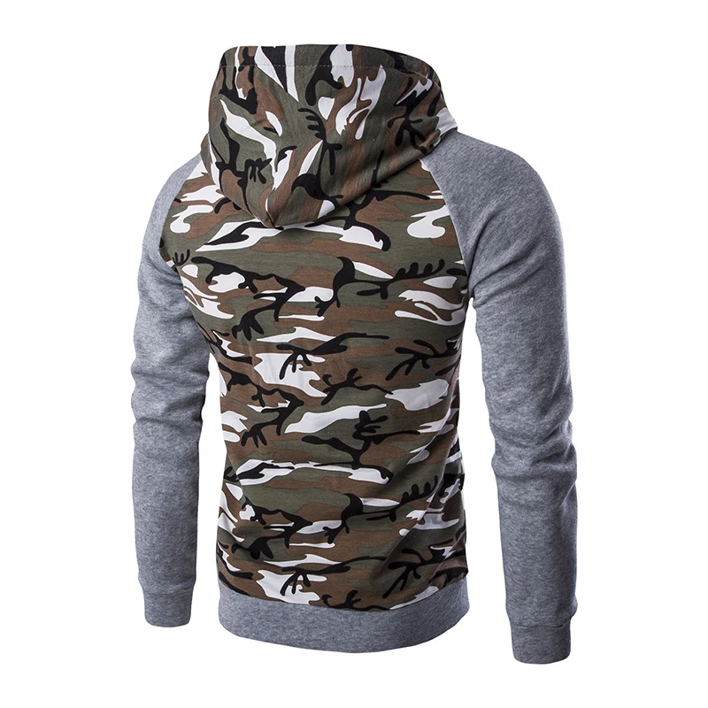 Хип-хоп Толстовки Для мужчин с двумя карманами камуфляж лоскутное Толстовка