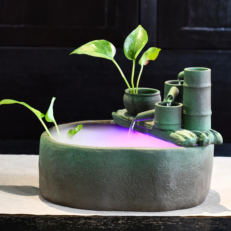 Творческий Керамика милый монах фэн-шуй фонтан фигурки для Домашний Декор