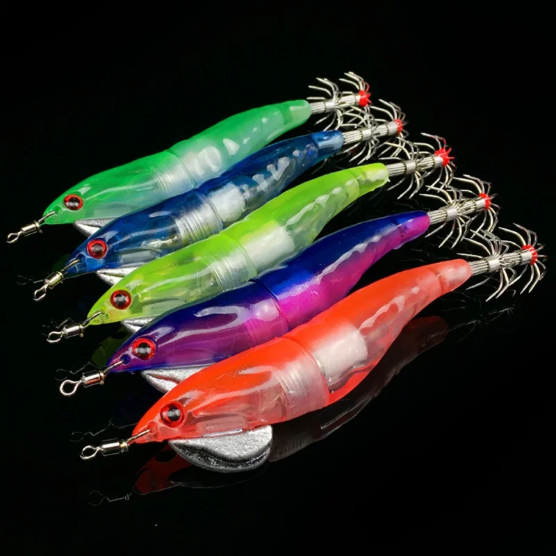 * Balight 5 шт. электронная пластиковая креветка приманка светящийся лососевый джиг