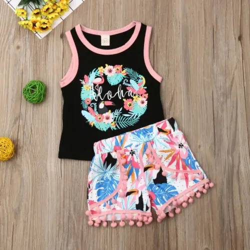 2019 летние комплекты для маленьких девочек с принтом в стиле бохо футболки без