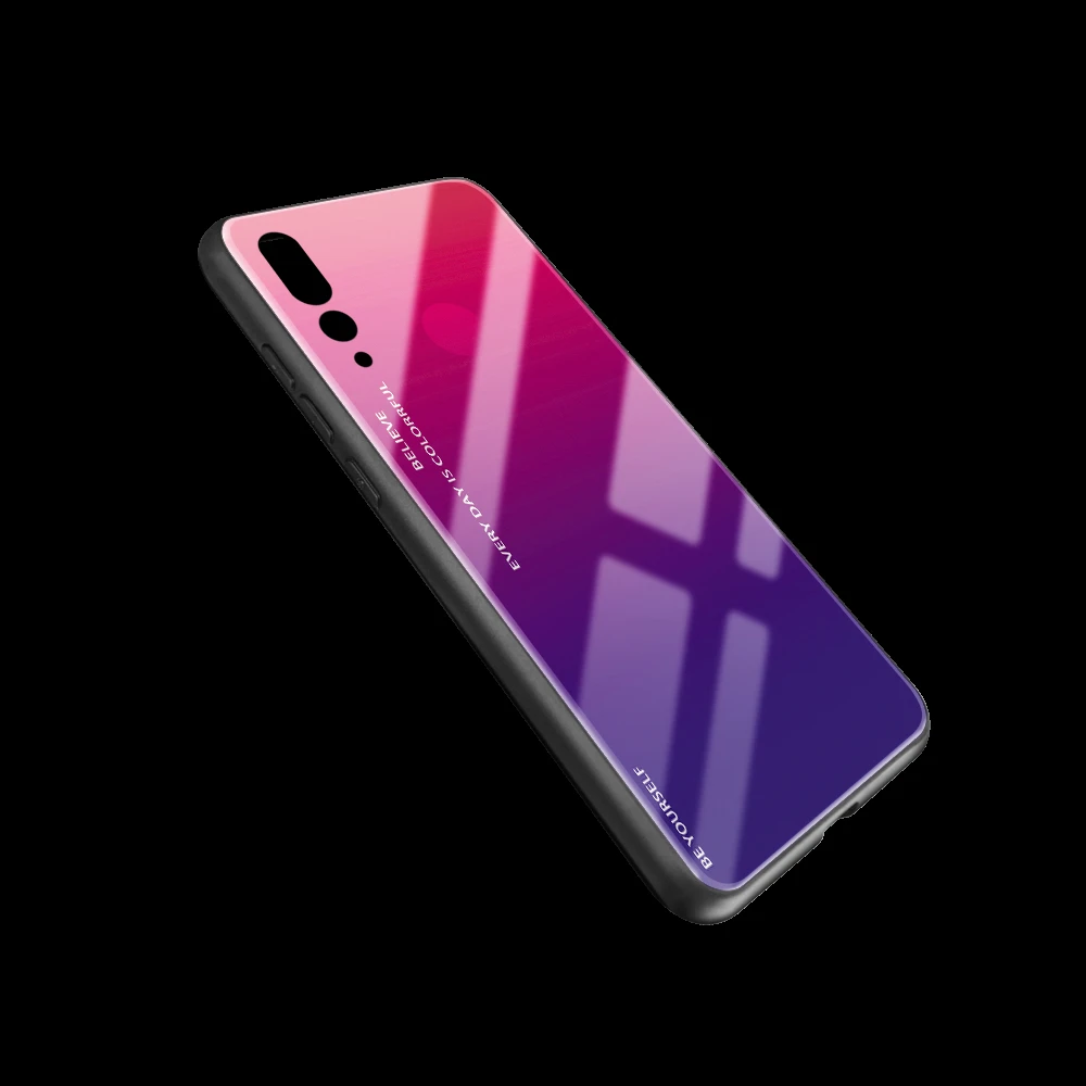 Новые градиентные чехлы с закаленным стеклом для huawei P30 P20 P10 Lite Коврики 20 10 9 8 Pro Nova3 Nova4 Nova3i P9 P10 плюс