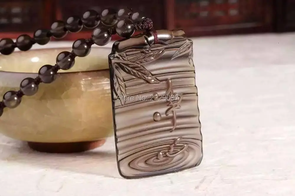 

Free shipping Free shipping Natural ice kinds of obsidian jingxin necklace pendantt with rope
