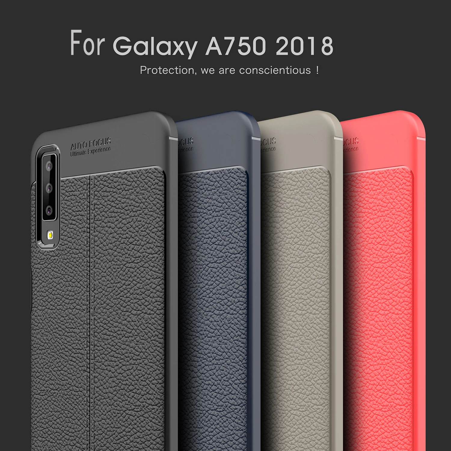 Чехол для Samsung Galaxy A7 2018 роскошная кожаная текстура Мягкая силиконовая защитная