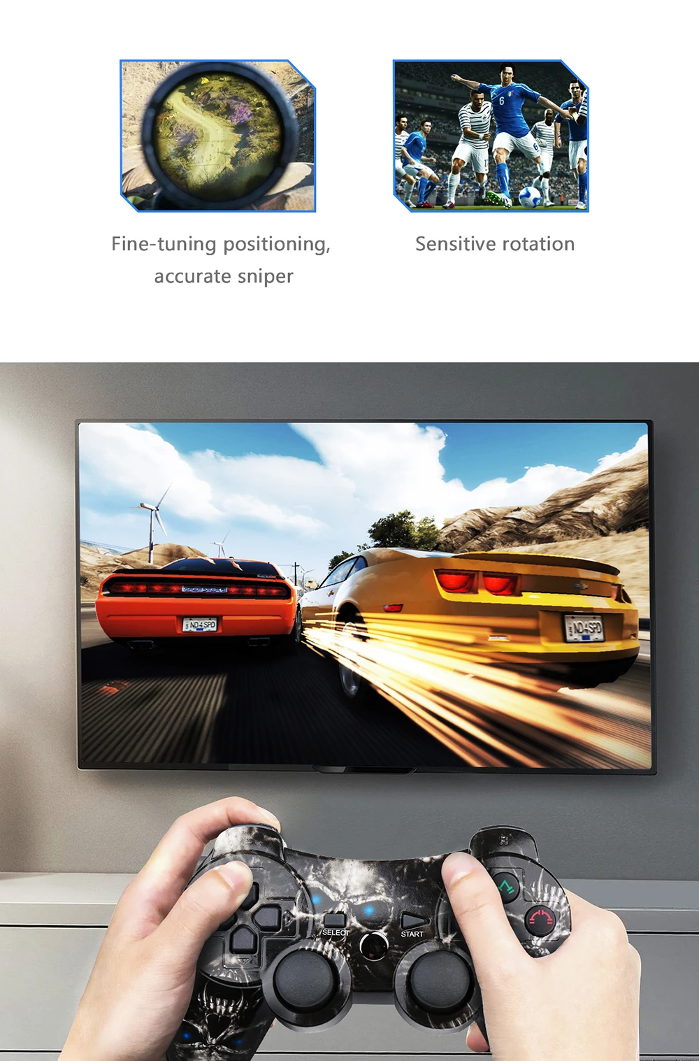 Беспроводной геймпад с двойным ударом для Playstation 3, пульт дистанционного управления Sixaxis для PS3, контроллер dualshock pubg для игрового контроллера, геймпад ps3