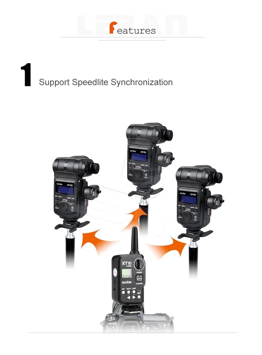 Godox XTR-16 Беспроводной 2,4G дистанционное управление Управление приемник вспышки для X1C X1N XT-16 трансмиттер триггер Wistro AD360/DE/QT/DP/QS/GS/GT