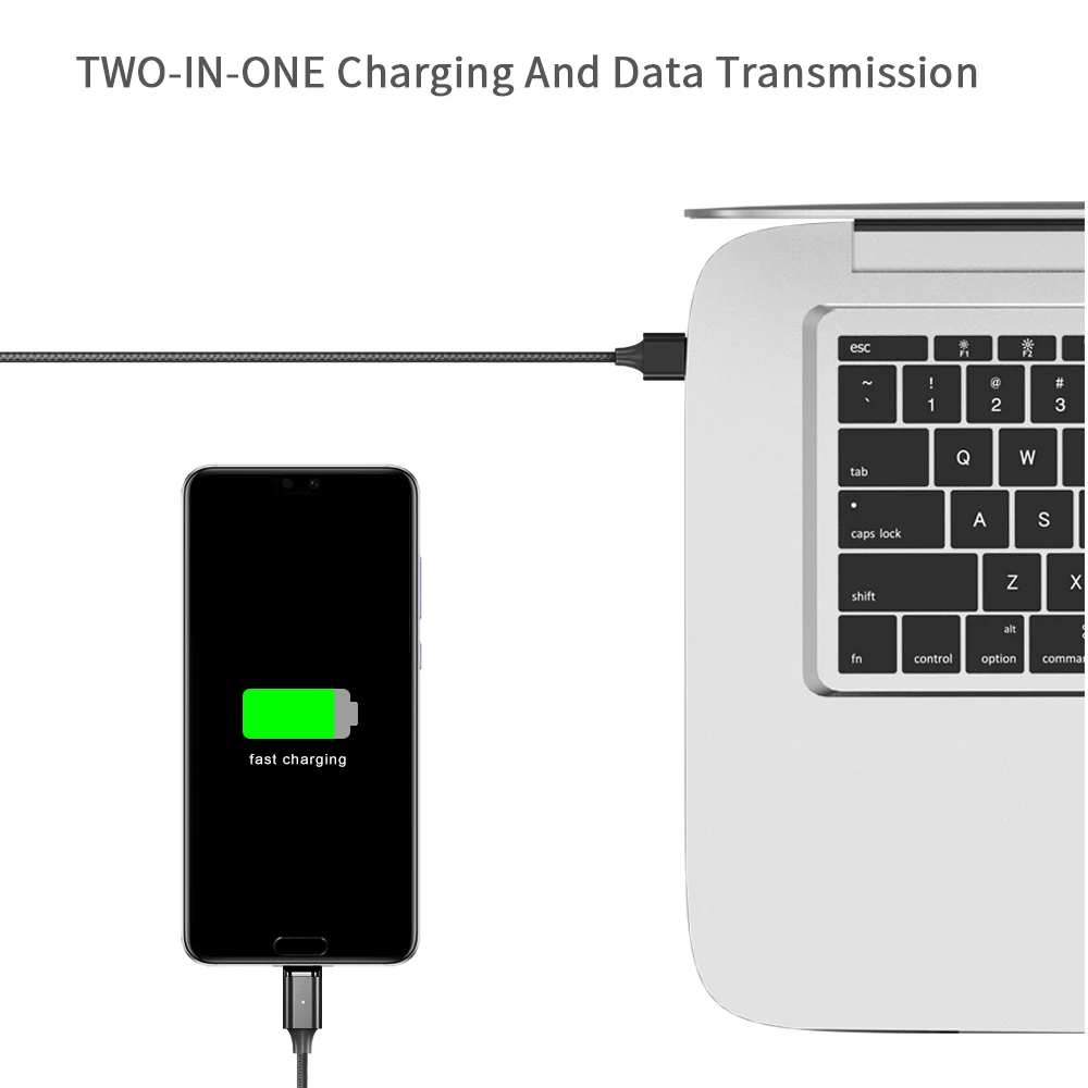 Магнитный кабель WSKEN X2 Micro usb type C для синхронизации данных светодиодный дисплей Магнитный кабель для быстрой зарядки нейлоновый плетеный провод для Android