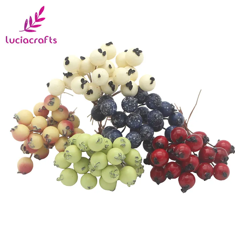 

Lucia crafts 50 шт./лот Мини искусственные фруктовые ягоды, искусственный гранат, вишня, тычинки, свадебное украшение для дома и Рождества A0601