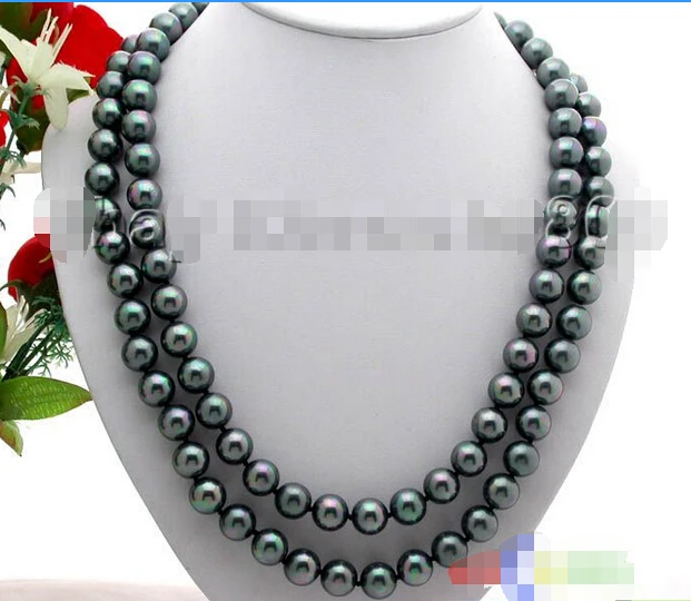 AA 30% скидка&gt @ p141 Flossy 48 &quotTahitian black 12 мм жемчужное ожерелье в виде ракушек из южного