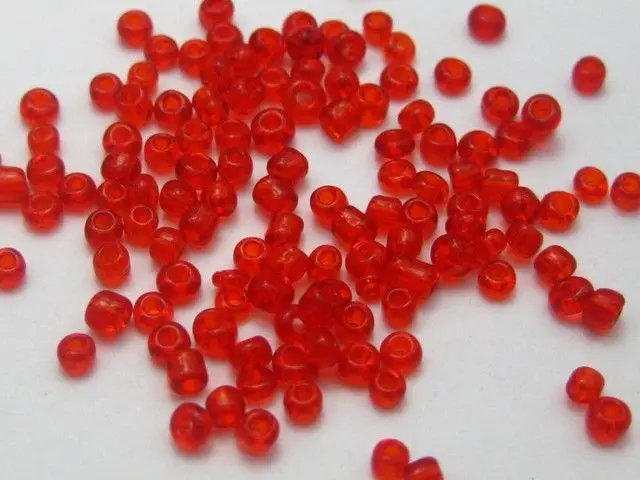 

5000 прозрачные красные стеклянные бусины 2 мм (10/0) + коробка для хранения
