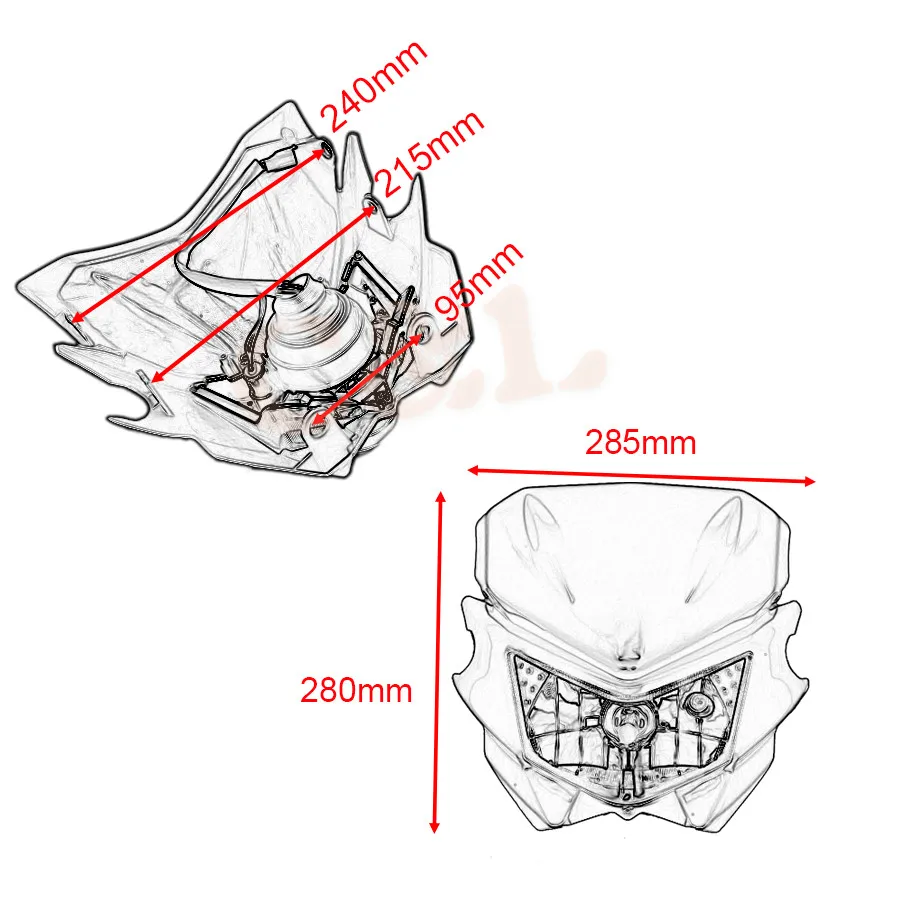Фара передняя пластиковая для мотоцикла зеленая H4|headlights for|headlights headlightheadlight h4 |