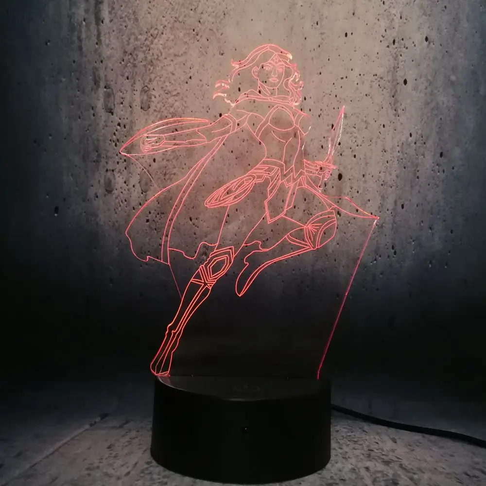 DC Супермен Бэтмен Логотип Символ вспышка чудо женщина Диана 3D LED Лава фильм роль