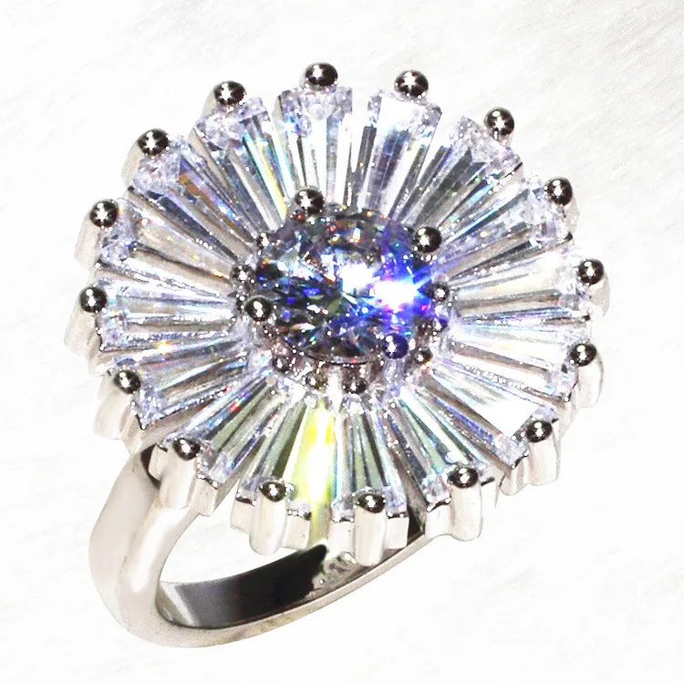Фото Прямоугольное большое кольцо из камня с ромашками и цветами красивое женское