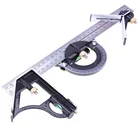 3 в 1 300 мм Нержавеющаясталь Регулируемый раздвижная линейка 180 градусов транспортир Angle Finder позиционер уровень линейка, измерительный инструмент