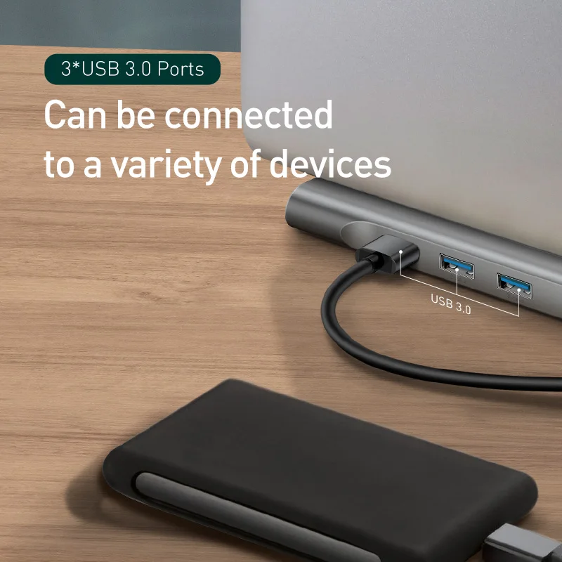 Baseus USB C концентратор для Macbook Pro/Air Тип c до 4KHD VGA RJ45 мульти Порты 3 0 USBC с PD Мощность