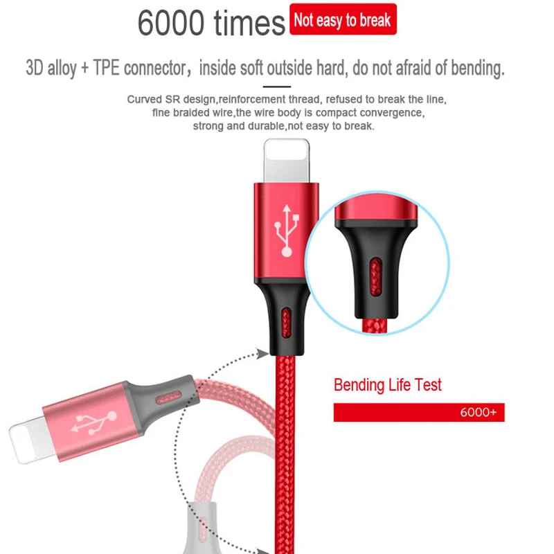 Кабель Micro USB NOHON 3 в 1 8 контактный кабель Type C для iPhone 11 Xr X 7 6 6S Plus iOS 10 9 Samsung Nokia usb