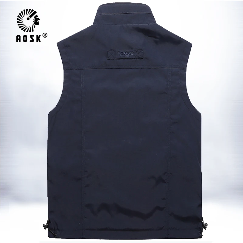 Мужская Классическая безрукавка с несколькими карманами однотонная для