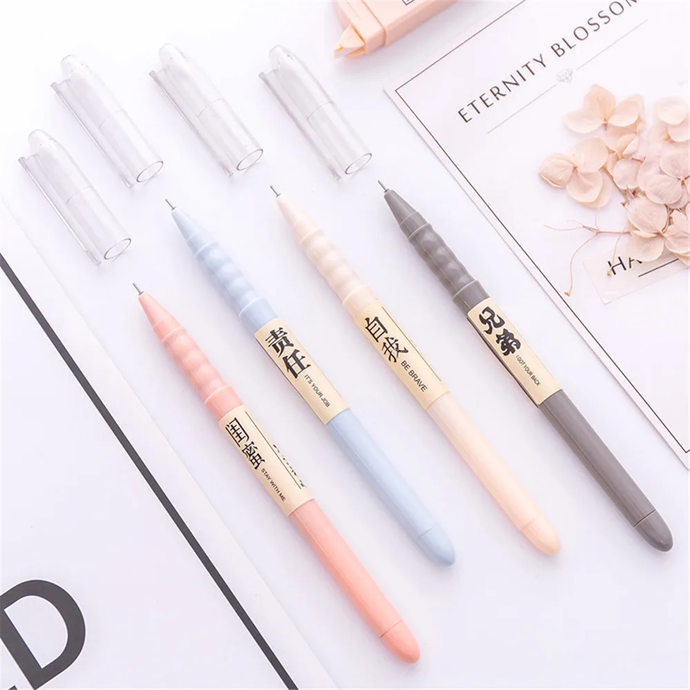 2 шт. гелевая ручка с китайскими персонажами 0 5 мм черные чернила ручки для