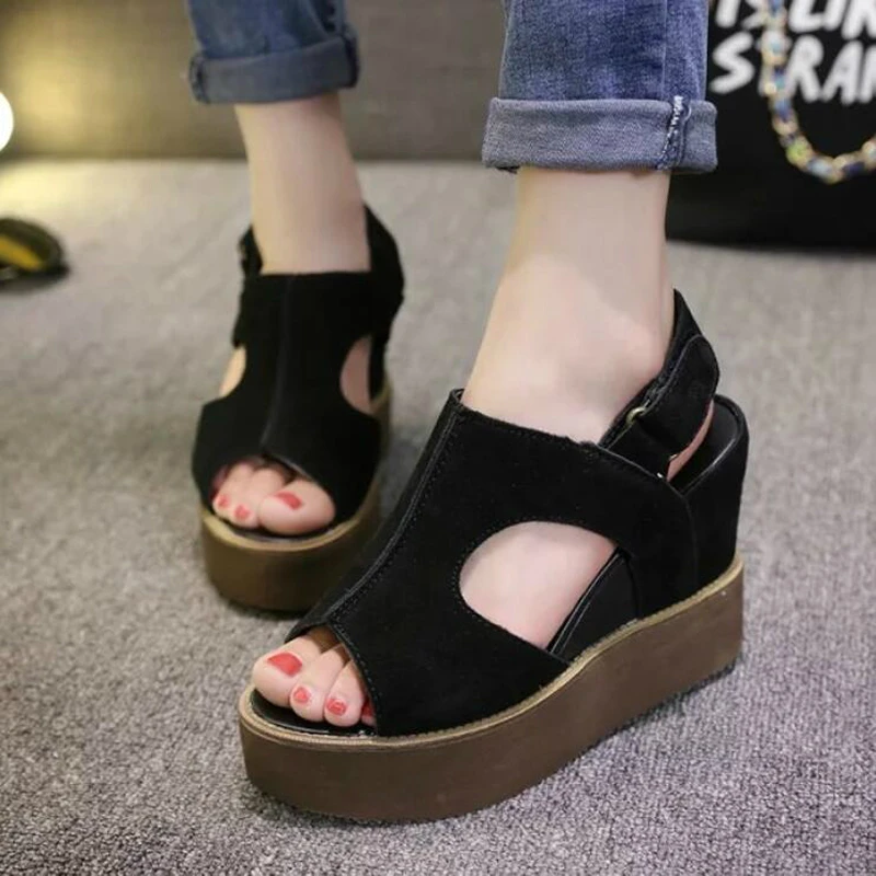 WGZNYN 2017 Summer Shoes Woman Sandals 10CM High Heels Women Casual Wedges Platform Roman zapatos mujer W3 | Обувь