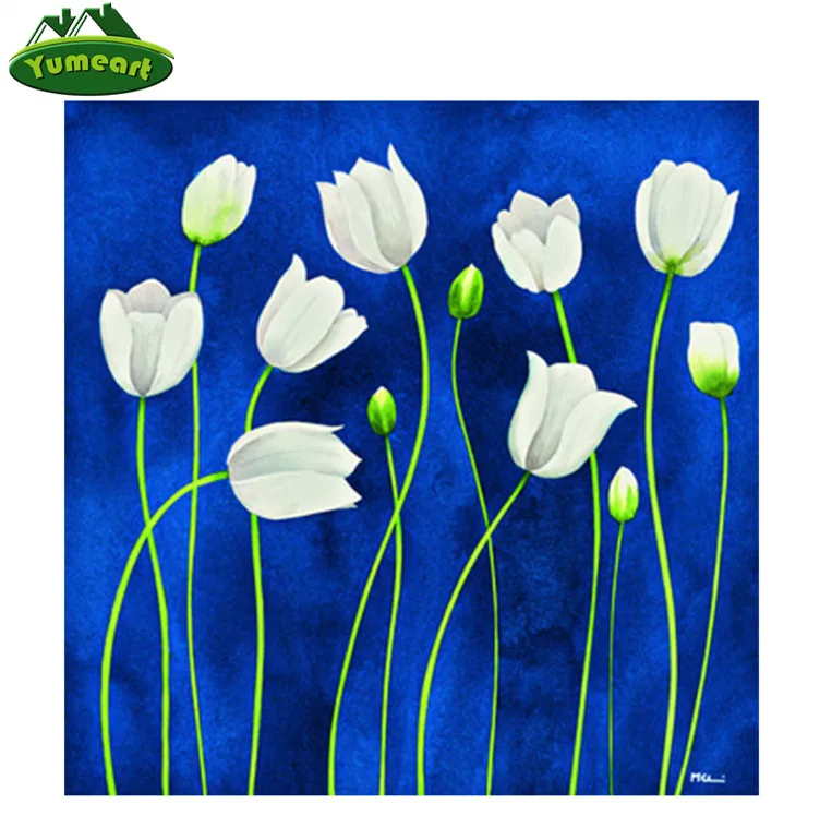 Новый DIY 3D алмазная живопись белый цветок Кристалл Искусство ремесло шитье