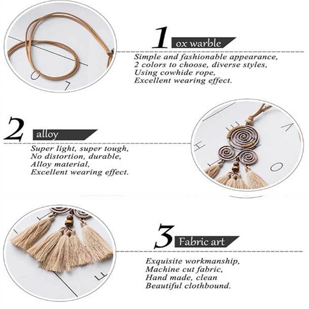 Женское длинное ожерелье в богемном стиле с цепочкой и кисточками женское модное