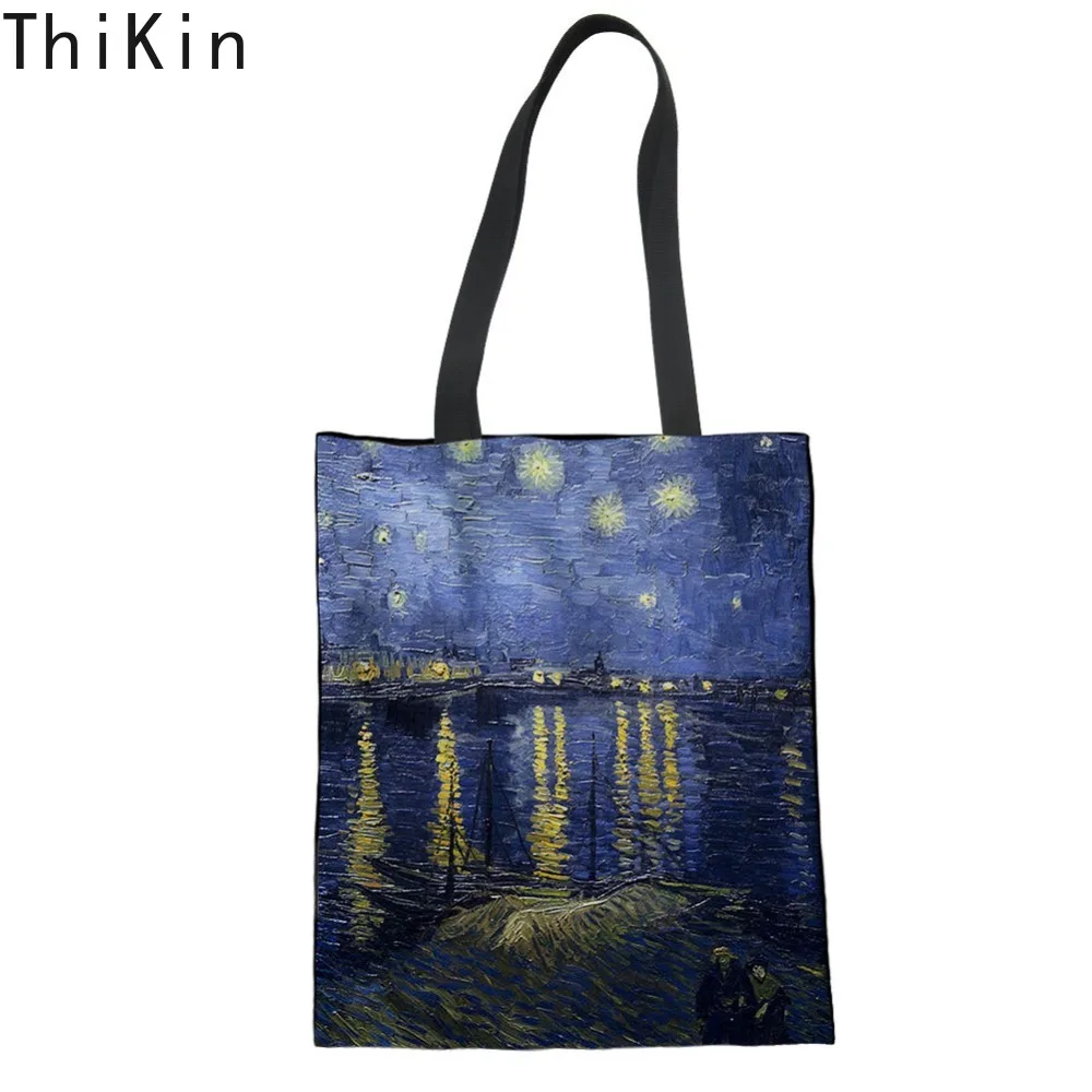 THIKIN женская сумка через плечо Vincent Van Gogh Звездная ночь печать девушка