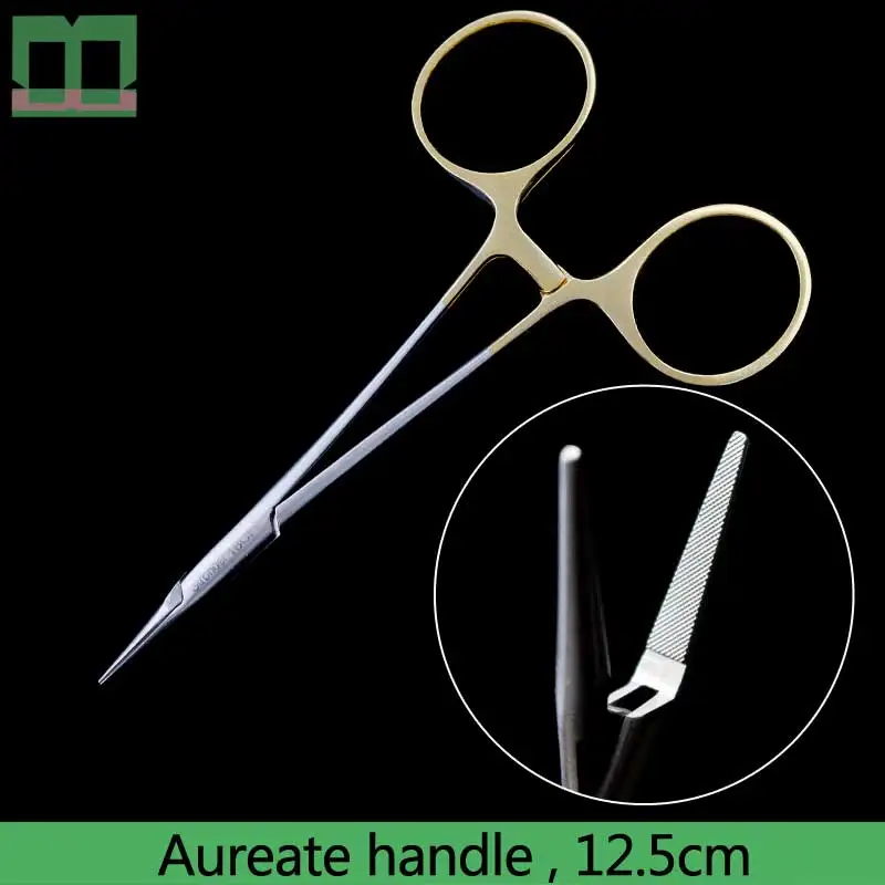 Needle holder stainless steel 12.5cm Stronger,Surgical instruments and tools Clip needles Medical needle holder - Цвет: Шлифованная бронза
