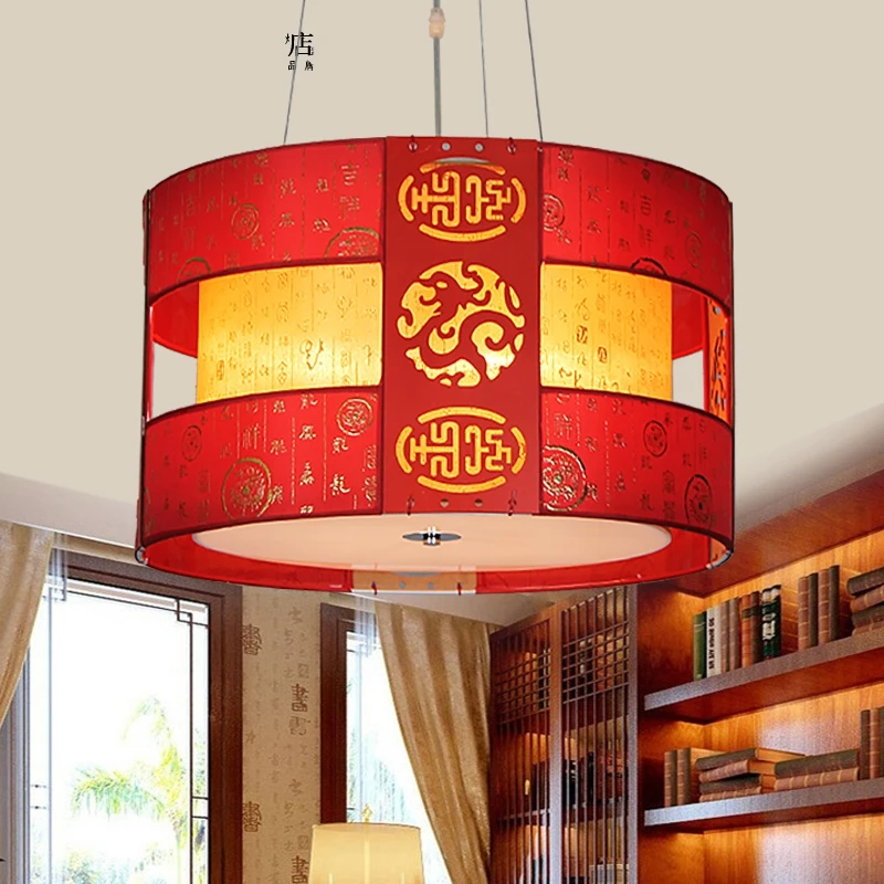JW _ современный китайский подвесной светильник в античном стиле из овчины для