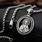 LINSION Красный CZ объемный кулон Mary JESUS 925 пробы с серебряными подвесками 8N023