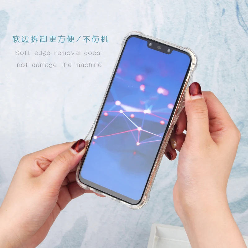 Cartoon Shell Protection For Huawei Mate 20 Pro Lite 10 Shine Liquid Quicksand Dynamic Back Clear Cover Phone Case |