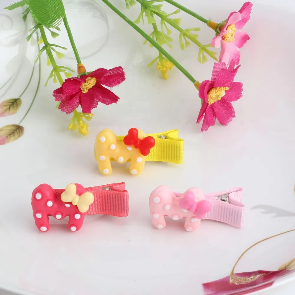 Новинка цветные детские заколки для волос из смолы с изображением кота и овцы