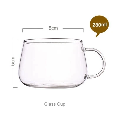 Glass Cup Стеклянная бутылка для воды, термостойкий контейнер для сока, кувшины для напитков, цветочный чайник, чайник, крышка из нержавеющей стали, домашний бар, посуда для напитков - Цвет: Glass Cup