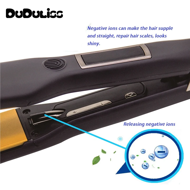Профессиональный Керамический выпрямитель для волос ЖК дисплей плоский утюг